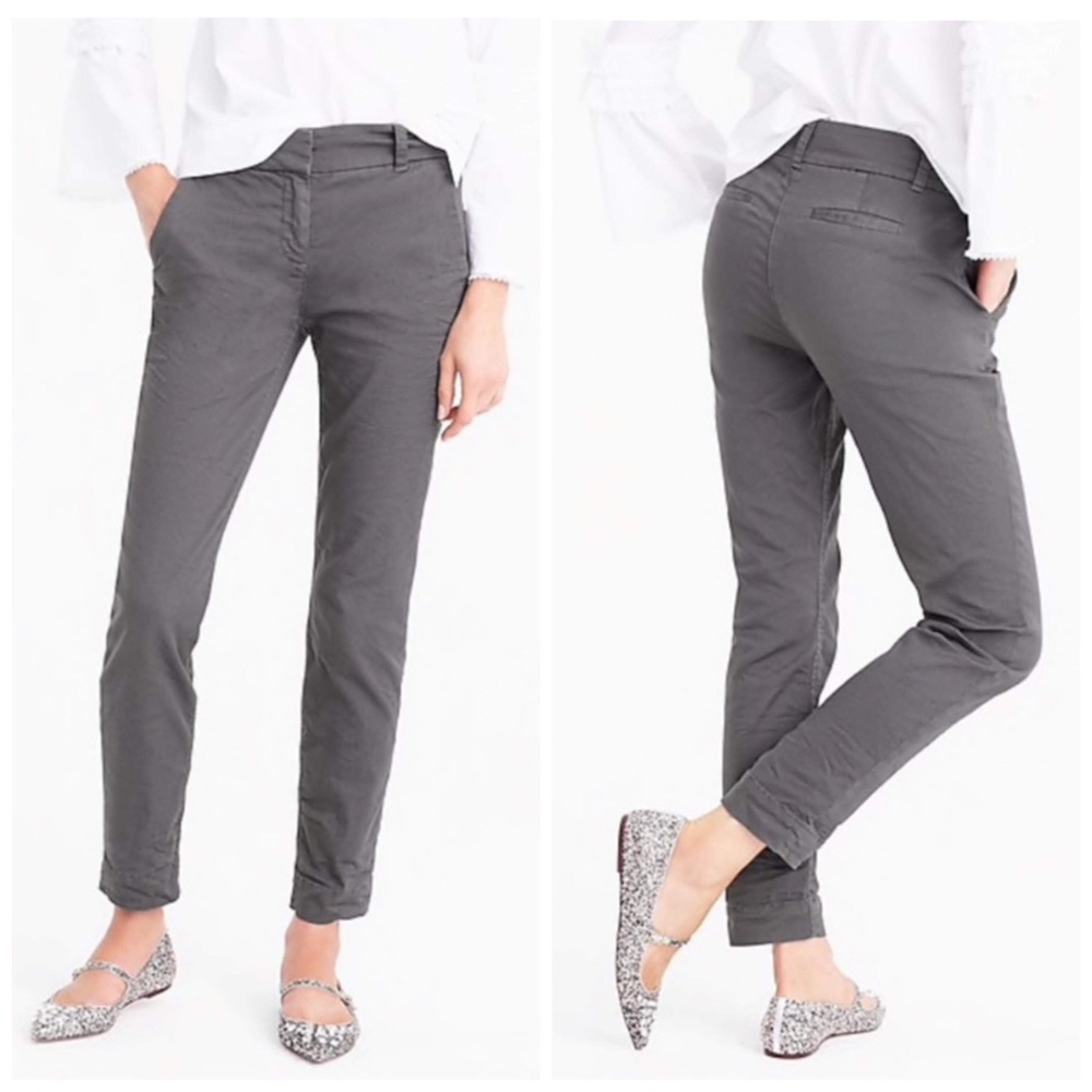 NEW | J. Crew | Cropped Pant in Stretch Chino Gray